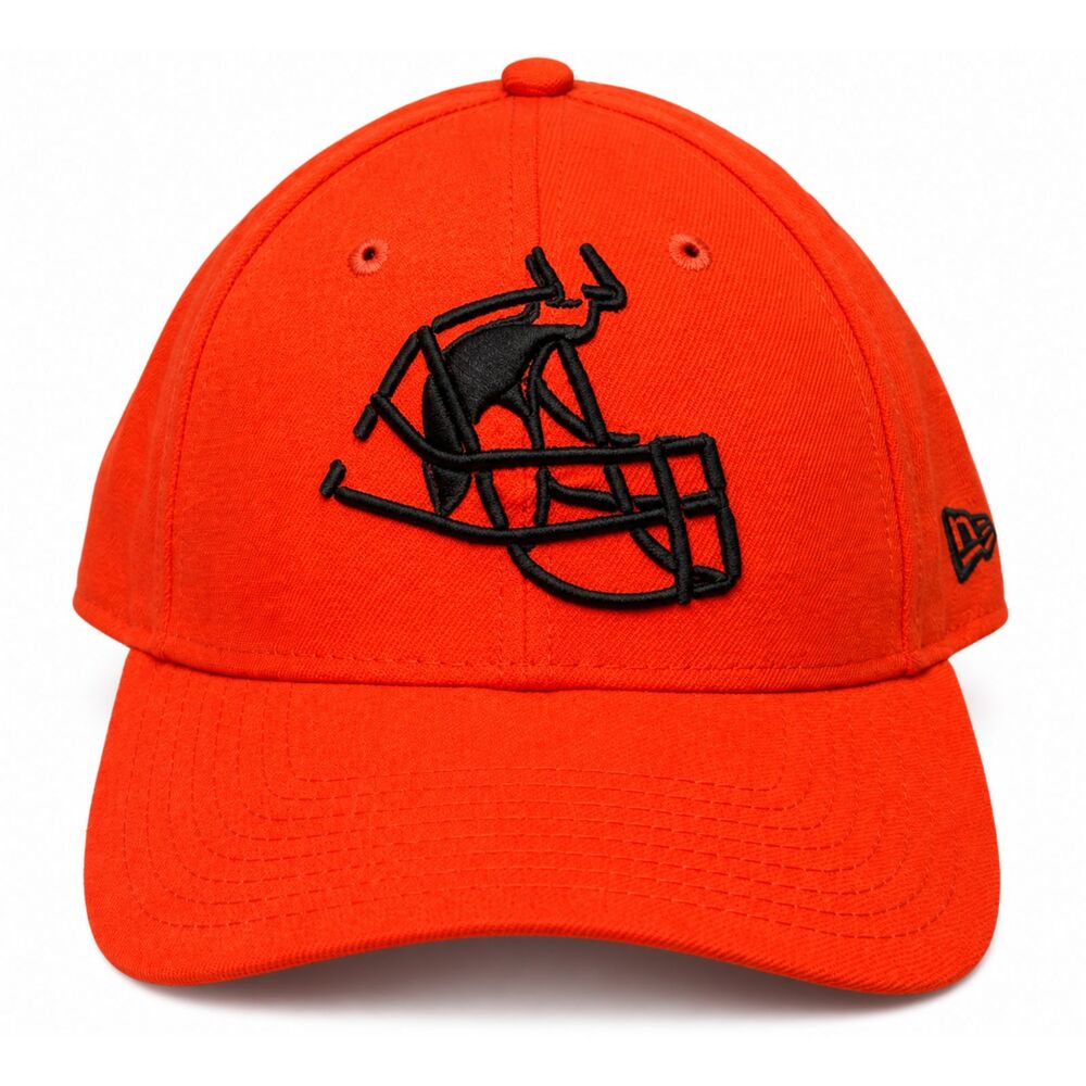 New Era 9FORTY Cleveland Browns Logo Elements Hat Orange Black Helmet Mens OSFM